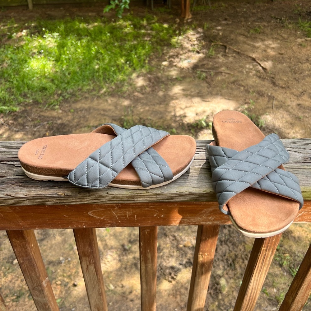 EARTH ORIGIN Oceana Sandal Slides in Grey Women’s 10